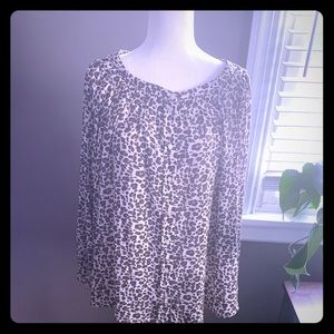 LOFT Plus leopard print blouse